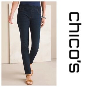“Blue Mountain Indigo” Slimming Jeggings  { Chico’s Size 0 }